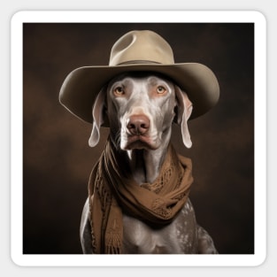 Cowboy Dog - Weimaraner Sticker